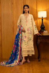 Sana Safinaz - Slub Muzlin - 3 Piece - Unstitched - M253-001A-3Cp