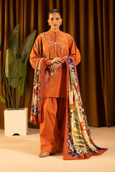 Sana Safinaz - Slub Muzlin - 3 Piece - Unstitched - M253-009B-3Ap