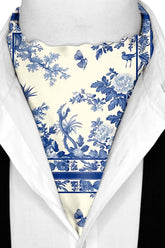 Black Wolf - TRADITIONAL CHINESE SILK ASCOT - White - 1 Piece