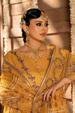 Fozia Khalid - Mayun - Organza - Mustard & plum - 4 Piece