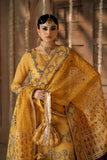 Fozia Khalid - Mayun - Organza - Mustard & plum - 4 Piece