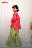 Mom4Little - Emerald Gharara Set - Pink & Green - 3 Piece - Studio by TCS