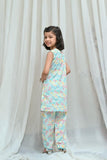 Mom4Little Aqua blue Printed Co-ords Set-2 piece - Studio by TCS