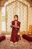 Cheeco Chic - MGCEID25 - Golden and Maroon - Khaadi Net - 3 Piece