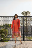 Deepak Perwani - Blossom Silk Suit For Women - Orange - 3 Piece