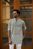 Deepak Perwani - Cotton Kurta For Men - Green - 1 Piece