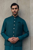 Deepak Perwani - Boski Linen Kurta Shalwar For Men - Emerald Green - 2 Piece