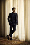 Deepak Perwani - Cotton-Silk Blend Kurta For Men - Navy - 1 Piece