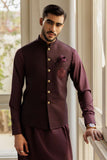 Deepak Perwani - Boski Kurta Shalwar For Men - Burgundy - 2 Piece