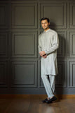 Deepak Perwani - Chikan Kurta Pajama For Men - Grey - 2 Piece