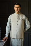 Deepak Perwani - Chikan Kurta Pajama For Men - Grey - 2 Piece
