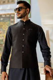 Deepak Perwani - Cotton Kurta Shalwar For Men - Black - 2 Piece