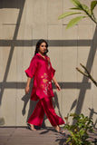 Deepak Perwani - Rosant Sheesha Silk Embroidered Suit For Women - Pink - 2 Piece