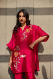 Deepak Perwani - Rosant Sheesha Silk Embroidered Suit For Women - Pink - 2 Piece