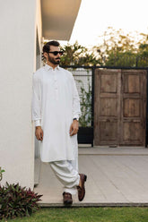Deepak Perwani - Boski Linen For Men - White - 2 Piece