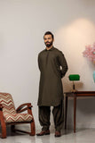 Deepak Perwani - Boski Linen For Men - Mehndi Green - 2 Piece