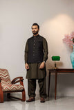 Deepak Perwani - Boski Linen For Men - Mehndi Green - 2 Piece