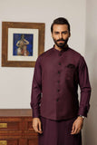 Deepak Perwani - Boski Linen For Men - Burgundy - 2 Piece