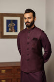 Deepak Perwani - Boski Linen For Men - Burgundy - 2 Piece