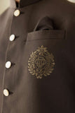 Deepak Perwani - Boski Linen Kurta Shalwar For Men - Dark Brown - 2 Piece