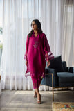 Deepak Perwani - Zaria Sheesha Silk Embroidered Suit For Women - Berry Magenta - 2 Piece