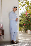 Deepak Perwani - Linen Kurta Shalwar For Men - Ice Blue - 2 Piece