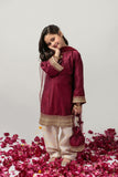 Cheeco Chic - MJSEID24 - Cotton Silk & Jacquard - burgundy maroon & White - 3 Piece