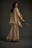 Maheen Khan - BLOOMING SHELL - Beige - Pure Silk Jacquard with Chiffon & Blended Raw Silk