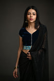 Maheen Khan - SAPPHIRE - Dark Blue - Pure Silk Velvet - 1 Piece