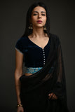 Maheen Khan - SAPPHIRE - Dark Blue - Pure Silk Velvet - 1 Piece
