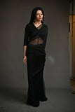 Maheen Khan - ZINC SARI - Black - Jersey Net - 1 Piece