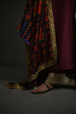 Maheen Khan - RALI DUPATTA - Maroon - Pure Medium Silk - 1 Piece