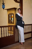 Maheen Khan - MINA - Crepe - Black & White - 1 Piece