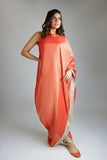Maheen Khan - SUNSET SARI DRAPE - Red/Gold - PURE SILK MYSURI - 1 Piece