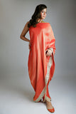 Maheen Khan - SUNSET SARI DRAPE - Red/Gold - PURE SILK MYSURI - 1 Piece
