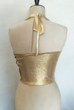 Maheen Khan - GOLD HALTER - JERSEY - 1 Piece