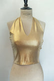 Maheen Khan - GOLD HALTER - JERSEY - 1 Piece