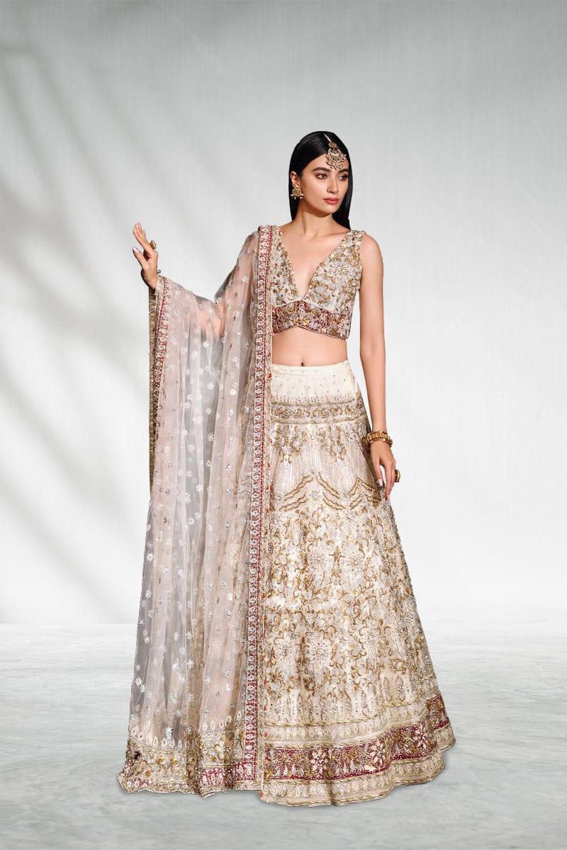 Malook - Mahgul - White - Net Choli - Lehenga - 3 Piece - Studio by TCS