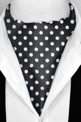 Black Wolf - BLACK SMALL POLKA DOTS SILK ASCOT - 1 Piece