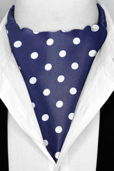 Black Wolf - BLUE SMALL POLKA DOTS SILK ASCOT - 1 Piece