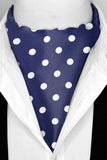 Black Wolf - BLUE SMALL POLKA DOTS SILK ASCOT - 1 Piece