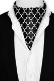 Black Wolf - SILVER GEOMETRIC SILK ASCOT - Jet Black - 1 Piece