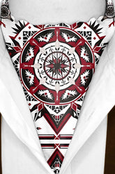 Black Wolf - RED ALPANA DESIGNS SILK ASCOT - White - 1 Piece