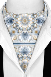 Black Wolf - LUXURY ARABIC SILK ASCOT - Feather Grey - 1 Piece