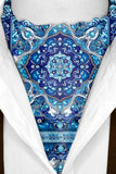 Black Wolf - PERSIAN ART SILK ASCOT - Blue - 1 Piece