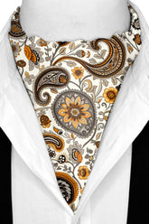 Black Wolf - A DITSY PAISLEY SILK ASCOT - Off White - 1 Piece