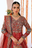 Reema Ahsan - Manaal - Net & Shamoos Silk - Red - 3 Piece