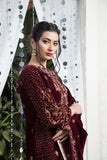 Laleen - Maroon Fantasy Velvet Suit For Women - Maroon - 3 Piece