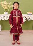 Modest - Embroidered Maroon Khaddar Suit For Girl - 3 Piece