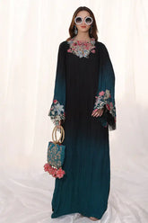 Musferah Saad - Midnight Diva - Midnight Teal - Premium Silk - 1 Piece
